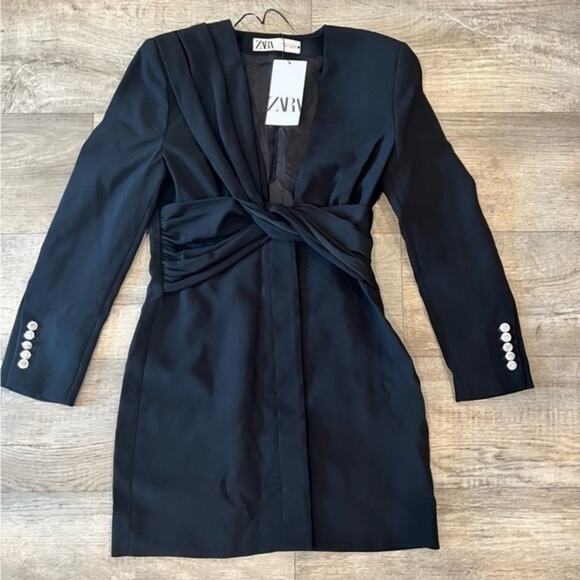 ZARA BLOGGER FAVE!!! Mini Dress with Knotted Ruching NWT - Picture 15 of 16